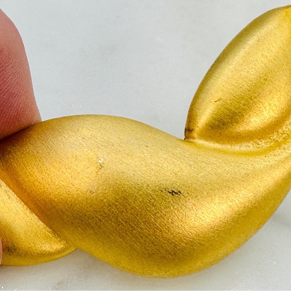 Vintage Sculptural Omega Choker Necklace Matte Gold Tone Slinky 80s Scuptural - Picture 7 of 11